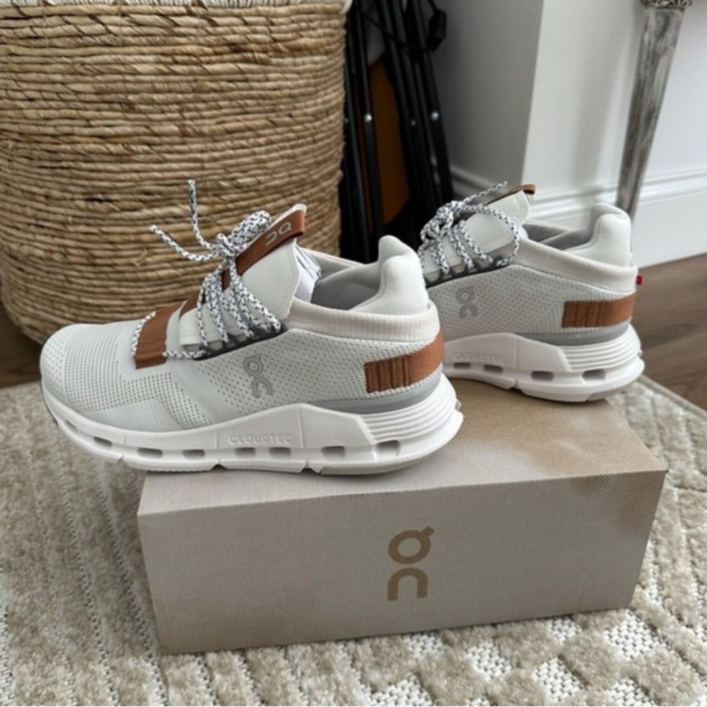 On Running Women's Athletic Shoes - White and Brown size 7/38